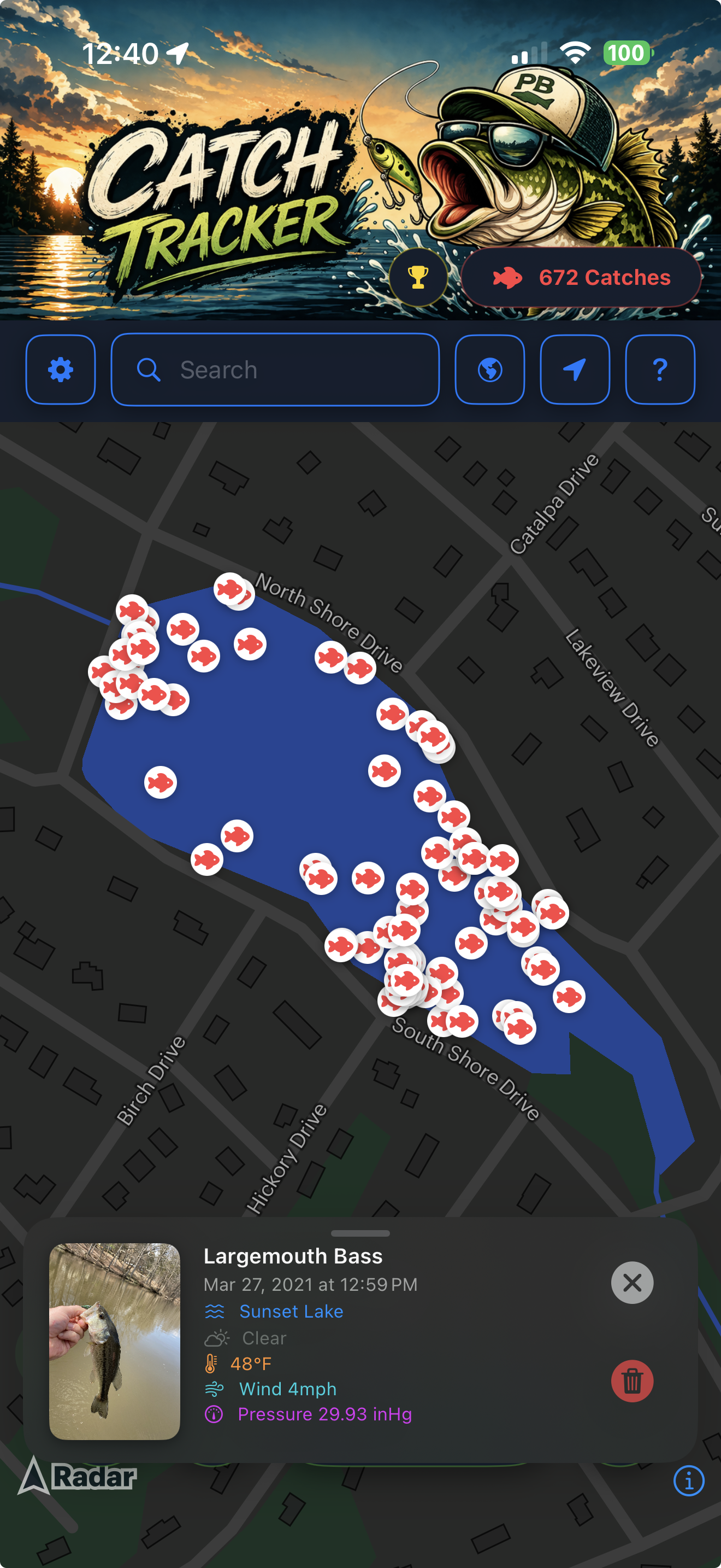 Catch-Tracker app screenshot
